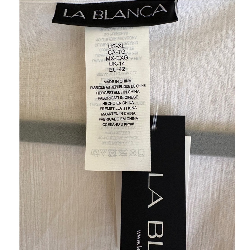 NWT La Blanca Island Fare Crocheted Lace Trim Tunic Swim Cover-Up | XL - Picture 5 of 7